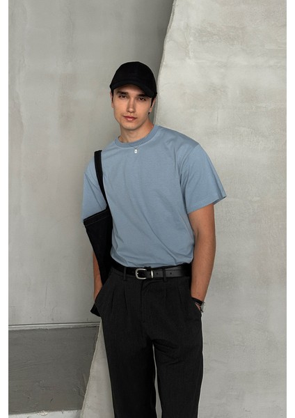 Erkek %100 Pamuk Oversize Basic T-Shirt