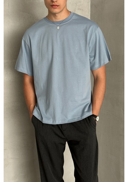 Erkek %100 Pamuk Oversize Basic T-Shirt fırsatları
