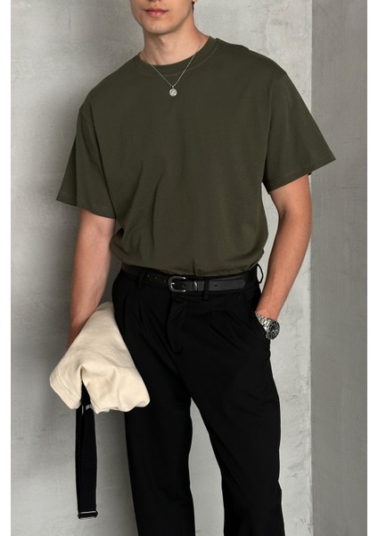 Erkek %100 Pamuk Oversize Basic T-Shirt