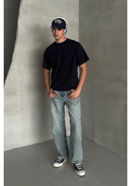 Erkek %100 Pamuk Oversize Basic T-Shirt fırsatları