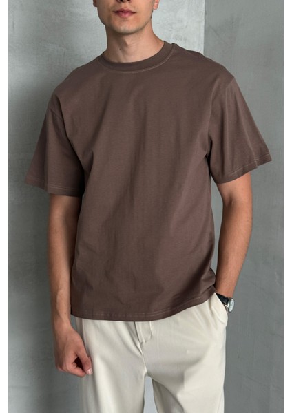 Erkek %100 Pamuk Oversize Basic T-Shirt fiyatları