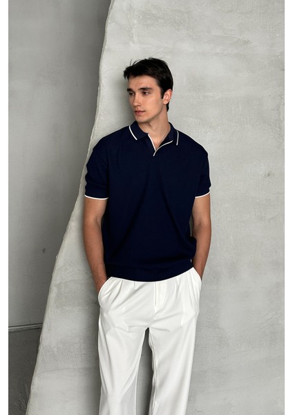 Erkek Oversize Polo Yaka Triko T-Shirt fiyatları