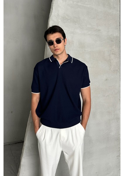 Erkek Oversize Polo Yaka Triko T-Shirt modelleri