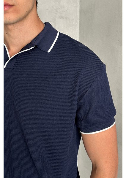 Erkek Oversize Polo Yaka Triko T-Shirt fırsatları