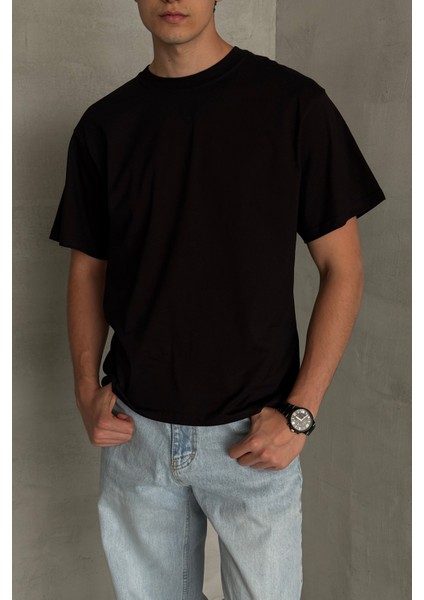 Erkek %100 Pamuk Oversize Basic T-Shirt modelleri