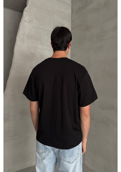 Erkek %100 Pamuk Oversize Basic T-Shirt fırsatları