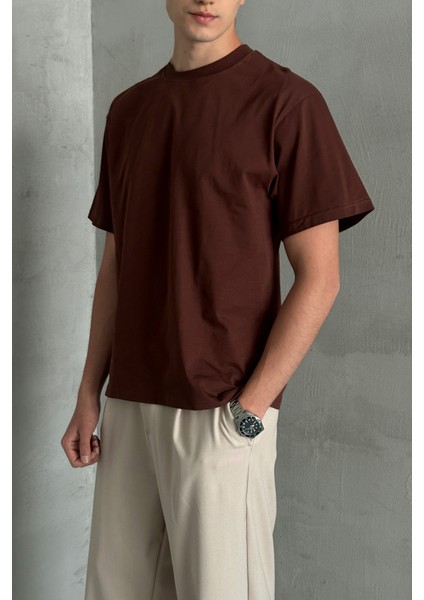 Erkek %100 Pamuk Oversize Basic T-Shirt fırsatları