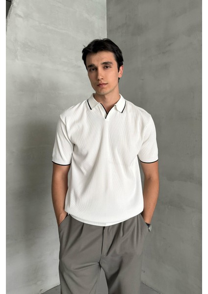 Erkek Oversize Polo Yaka Triko T-Shirt fiyatları