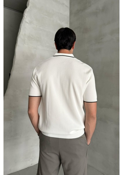 Erkek Oversize Polo Yaka Triko T-Shirt fırsatları