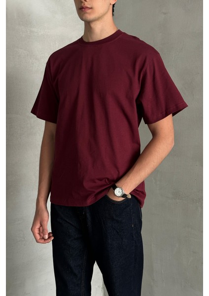 Erkek %100 Pamuk Oversize Basic T-Shirt fiyatları
