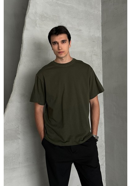 Erkek %100 Pamuk Oversize Basic T-Shirt fırsatları