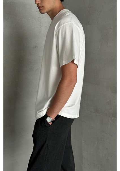 Erkek %100 Pamuk Oversize Basic T-Shirt fiyatları