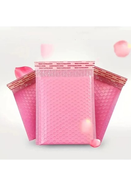 Ozn Aksesuar Bantlı Pembe Patpatlı Balonlu Kargo Poşeti E Ticaret Poşeti 10 Adet 15X20+4