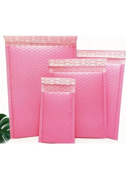 Ozn Aksesuar Bantlı Pembe Patpatlı Balonlu Kargo Poşeti E Ticaret Poşeti 10 Adet 15X20+4