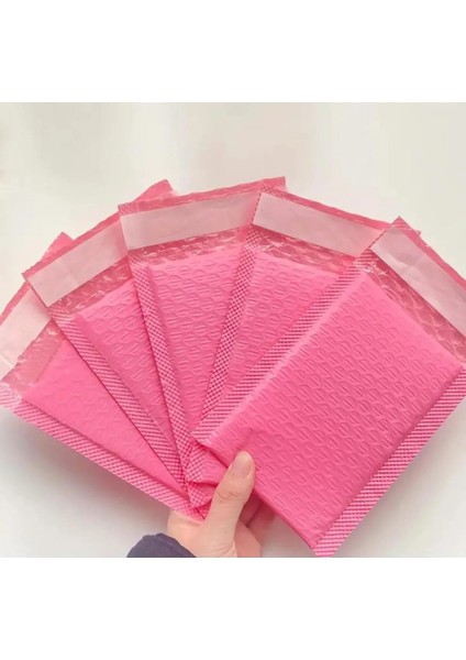 Ozn Aksesuar Bantlı Pembe Patpatlı Balonlu Kargo Poşeti E Ticaret Poşeti 10 Adet 15X20+4