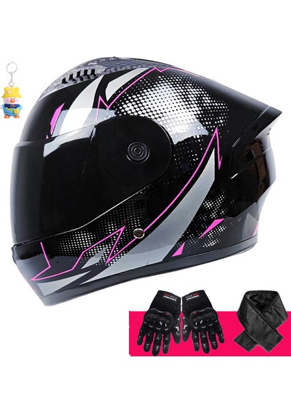 Motosiklet Kask Erkek Anti-Sis Sıcak Kış Motosiklet Elektrikli Araç Motosiklet Kadın Tam Kaplı Tam Kask (Yurt Dışından)