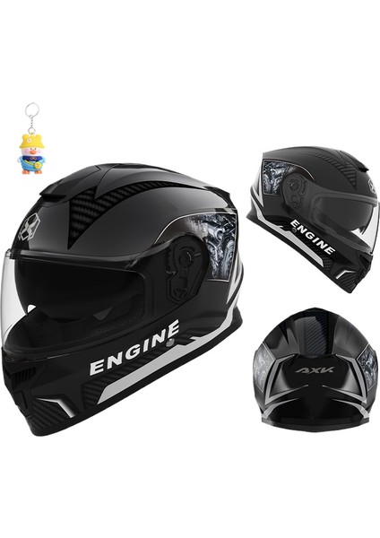Kask Erkek Dört Mevsim Motosiklet Tam Kask Motosiklet Kadın Kış Sıcak Bisiklet Çift Ayna Güvenlik Kask (Yurt Dışından)