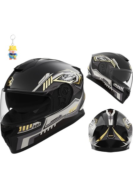 Kask Erkek Dört Mevsim Motosiklet Tam Kask Motosiklet Kadın Kış Sıcak Bisiklet Çift Ayna Güvenlik Kask (Yurt Dışından)