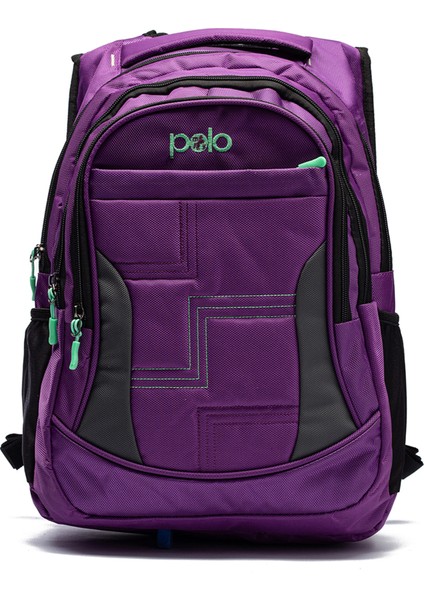 Lise ve Ortaokul Için Okul Çantası- Çok Cepli Su Geçirmez Kumaş MYP8755 Mor