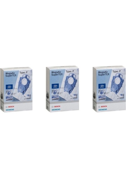 -Bosch P Tipi Elektrikli Süpürge Toz Torbası (3 Kutu)