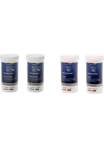 Çamaşır Makinesi Kireç Çözücü 2'li + Çamaşır Makine Temizleyici 2'li 900 gr