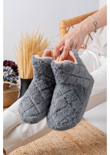 Kadın Panduf Ev Botu Ev Ayakkabısı Kalın Hafif Taban