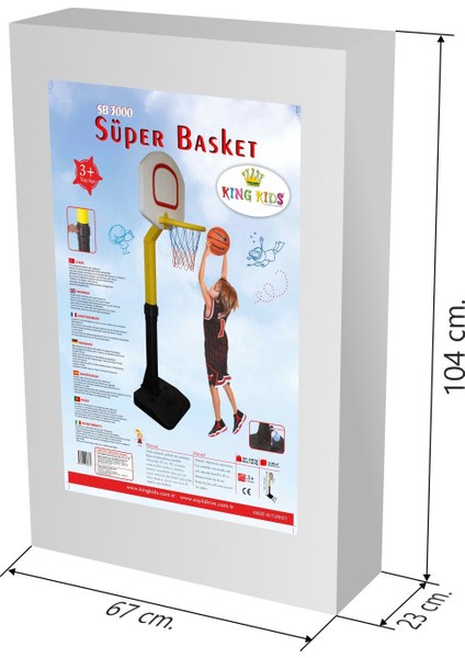 Ayarlanabilir Taşınabilir Çocuk Basketbol Potası – 117-177 cm Yükseklik, Fileli Pota, Kolay Kurulum