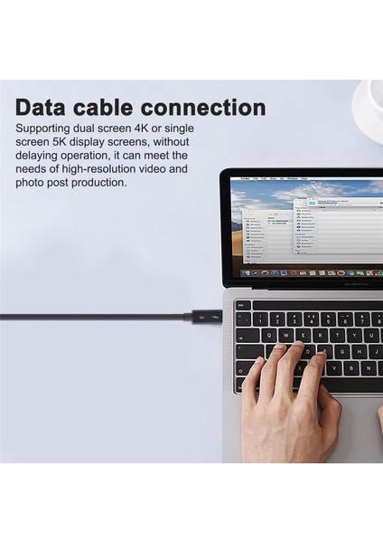 Thunderbolt 3 Veri Kablosu Hızlı Iletim Için Typec Kablo - 50CM (Yurt Dışından)