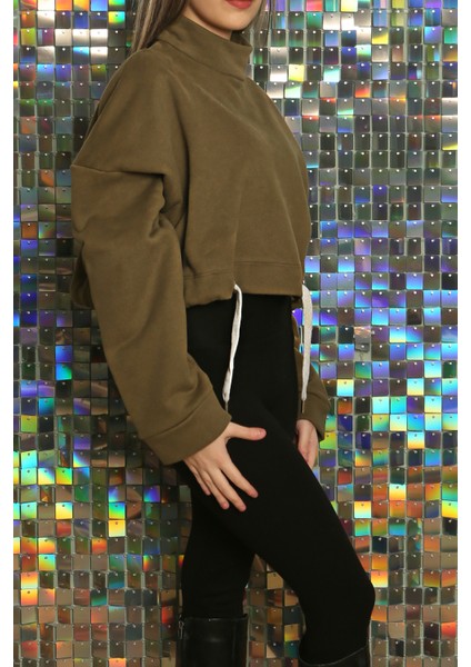 Kadın Trend Kısa Crop Sweatshirt fiyatları