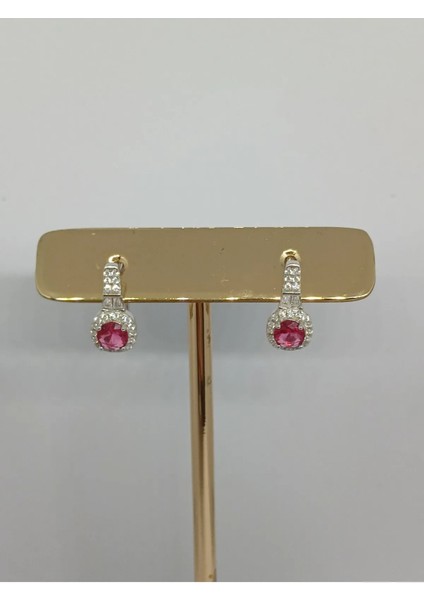 925 Ayar Gümüş Koyu Pembe Yakut Taşlı Takı Seti – Kolye Ucu, Yüzük ve Küpe fırsatları