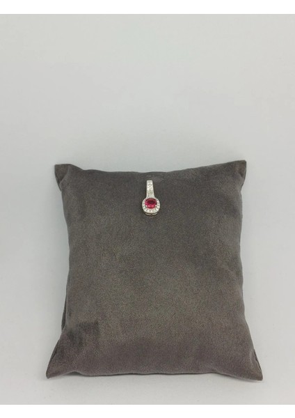 925 Ayar Gümüş Koyu Pembe Yakut Taşlı Takı Seti – Kolye Ucu, Yüzük ve Küpe indirimleri