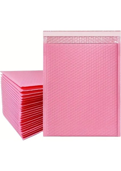 Ozn Aksesuar Bantlı Pembe Patpatlı Balonlu Kargo Poşeti E Ticaret Poşeti 10 Adet 13X18+4