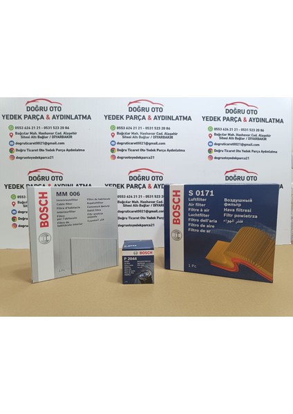 Toyota Corolla Sedan 1.4 D-4d Dizel Bosch Yağ-Hava-Polen Filtre Seti 2007-2012 fiyatları