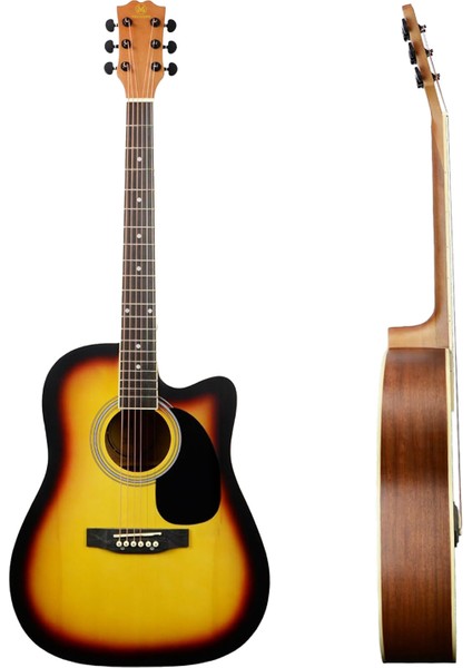 MCG-650SB Yüksek Kaliteli Ağaç Akustik Gitar Full Set