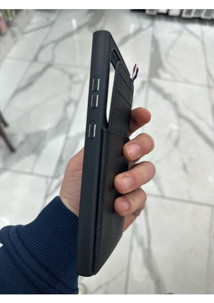 Samsung Galaxy S25 Ultra Uyumlu Deri Kılıf Kartlıklı Kılıf Arkası Cüzdanlı Kılıf Kart Koymalı Kılıf Siyah indirimleri