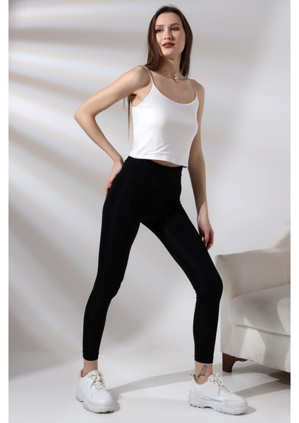 Kadın Askılı Crop Atlet