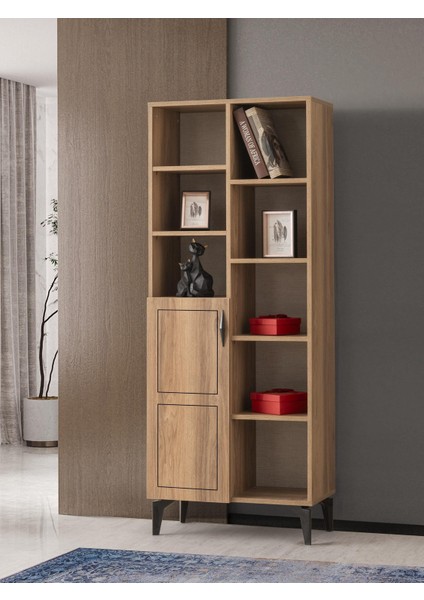 Hazar Raflı Kapaklı Kitaplık 70 x 37 x 180 cm