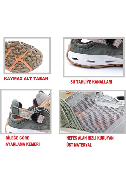 HM630551A Erkek Tekking Outdoor Aqua Gri Yeşil Spor Sandalet Ayakkabı modelleri