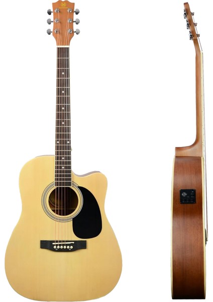 MCG-750NT Yüksek Kaliteli Ağaç Ekolayzerli Elektro Akustik Gitar Full Set