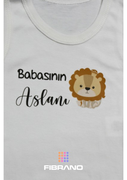 Babasının Aslanı Baskılı 0-1 Yaş Tüm Bedenler %100 Pamuk Bebek Zıbın