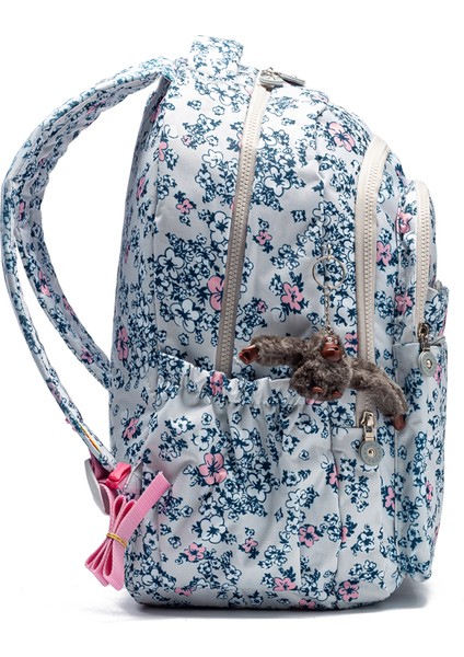 Çok Cepli Su Geçirmez Krınkıl Kumaş Günlük ve Okul Sırt Çantası MYP8610 Gri/pembe fiyatları