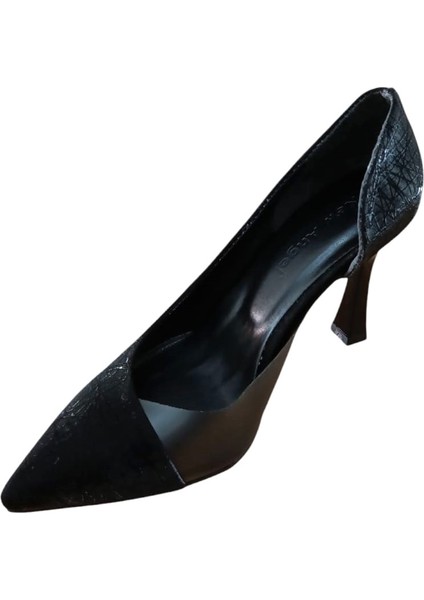 853 Kadın Topuklu Şeffaf Detaylı Stiletto Ayakkabı Siyah modelleri