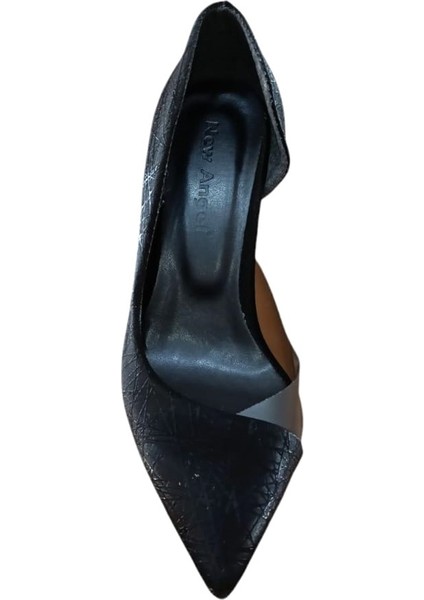 853 Kadın Topuklu Şeffaf Detaylı Stiletto Ayakkabı Siyah fırsatları