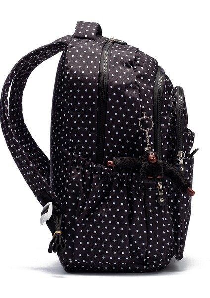 Çok Cepli Su Geçirmez Krınkıl Kumaş Günlük ve Okul Sırt Çantası MYP8610 Siyah Puanlı fiyatları