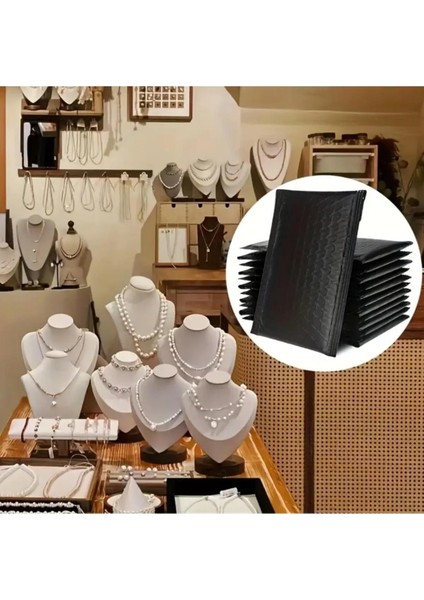 Ozn Aksesuar Bantlı Siyah Patpatlı Balonlu Kargo Poşeti E Ticaret Poşeti 10 Adet 13X18+4