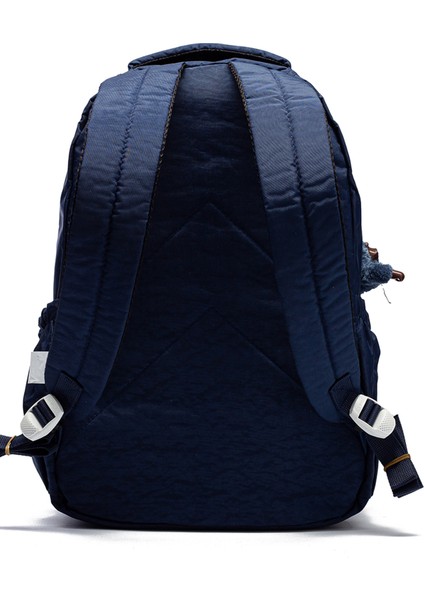 Çok Cepli Su Geçirmez Krınkıl Kumaş Günlük ve Okul Sırt Çantası MYP8610 Lacivert Düz modelleri