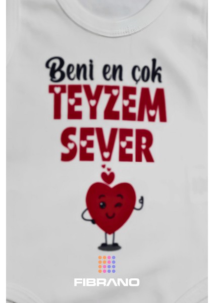 Beni En Çok Teyzem Sever Baskılı 0-1 Yaş Tüm Bedenler %100 Pamuk Bebek Zıbın