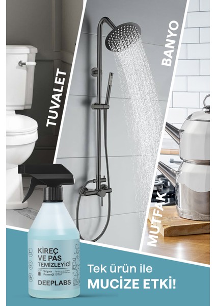 Ultra Güçlü, Banyo, Mutfak Inatçı Pas ve Kireç Temizleyici Anında Etkili Formül 500 ml fırsatları