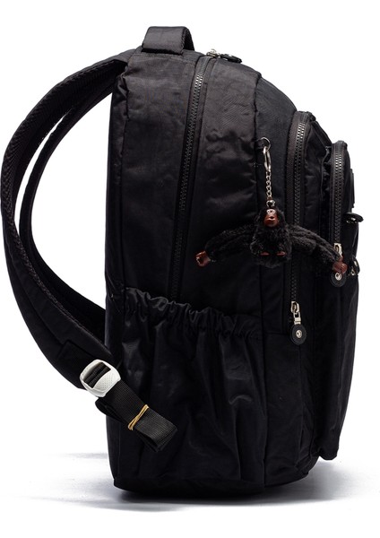 Çok Cepli Su Geçirmez Krınkıl Kumaş Günlük ve Okul Sırt Çantası MYP8610 Siyah fiyatları