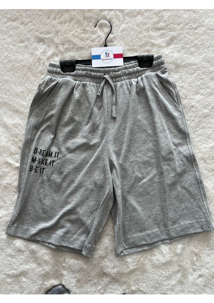 Kısa Düz Penye Bağlamalı Erkek Şort